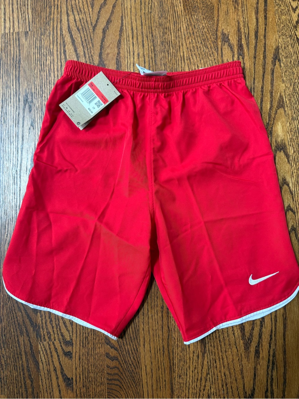 Nike Red Athletic Shorts with White Trim
